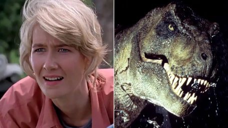 Лора Дерн и Тираннозавр Рекс пересматривают свою разницу в возрасте в 68 миллионов лет в оригинальном «Парке Юрского периода»