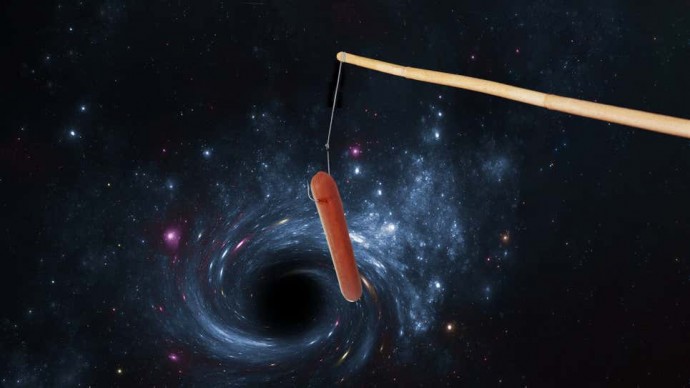 НАСА осторожно опускает хот-дог на леске в чёрную дыру