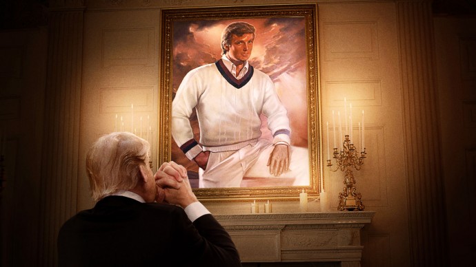 Трамп помолился перед своим портретом